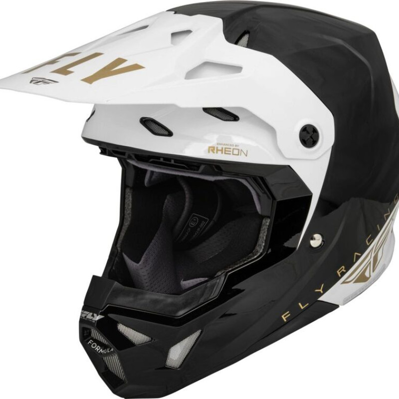 Capacete Fly Racing Formula CP Slant Black / White / Gold