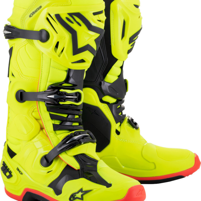 Botas Alpinestars Tech 10 Black / Yellow Fluo / Red Fluo