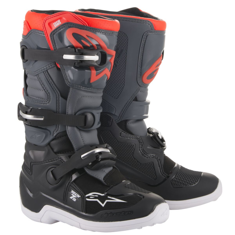 Botas Criança Alpinestars Tech 7s Black / Dark Gray / Red Fluo