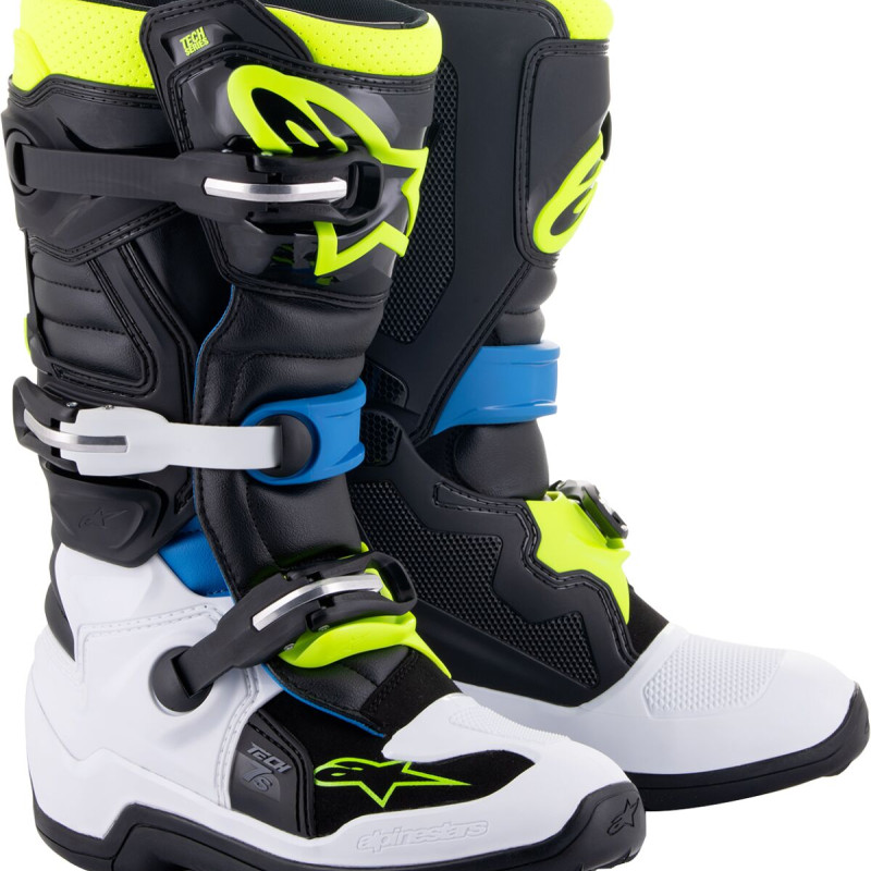 Botas Criança Alpinestars Tech 7s Black / Blue / Fluo Yellow