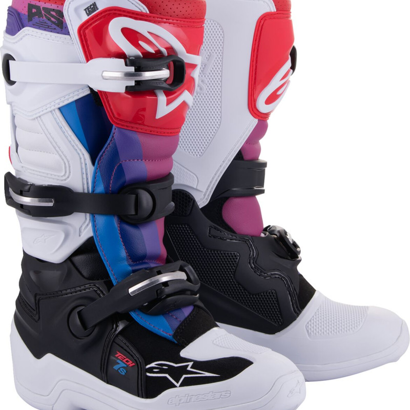 Botas Criança Alpinestars Tech 7s White / Black / Rainbow