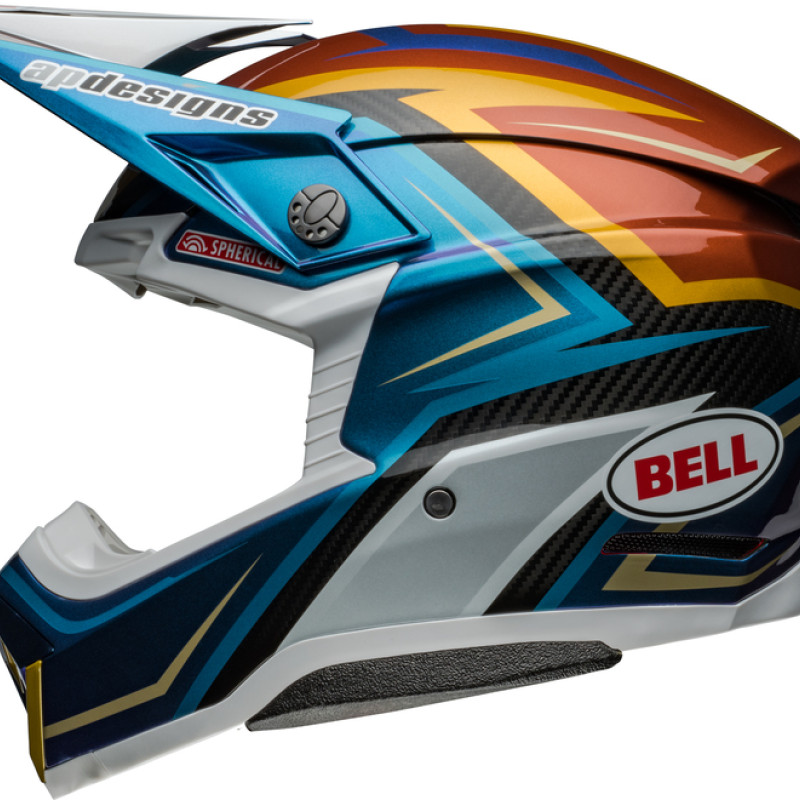 Capacete Bell Moto-10 Spherical Tomac Replica 24 Gloss White / Gold