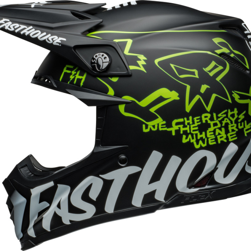 Capacete Bell Moto-9S Flex Fasthouse MC Core Matte Black / Yellow