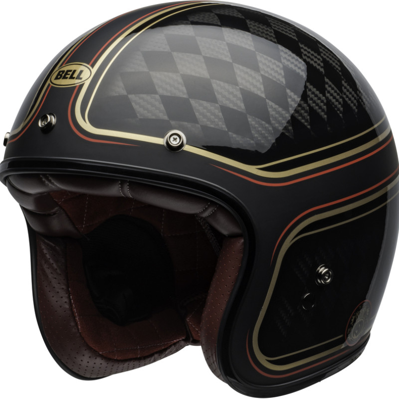 Capacete Bell Custom 500 Carbon RSD Checkmate Matte Gloss Black / Gold