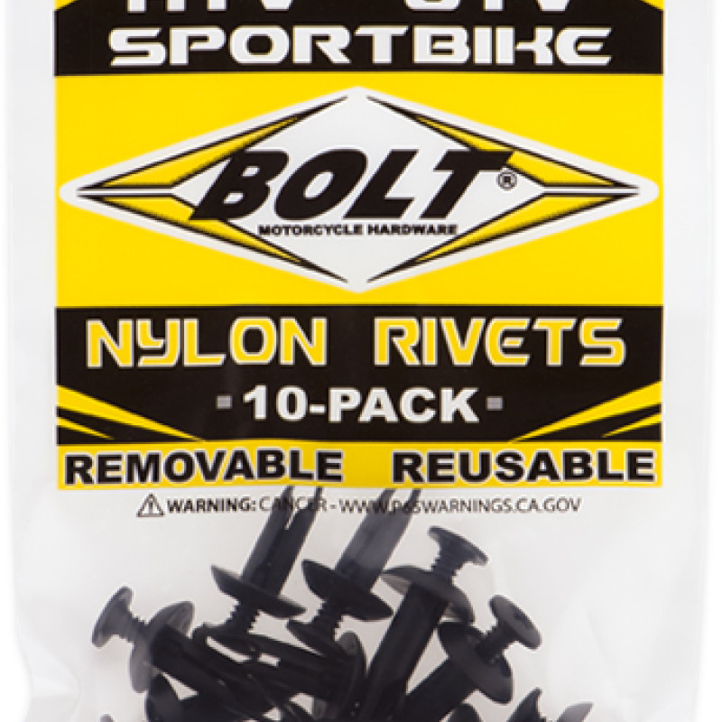 Kit Rebites Em Nylon Bolt M6 - 10 Unidades