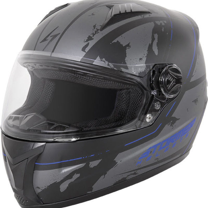 Capacete Integral SWIFT SHADE Preto / Azul Metal Mate Stormer