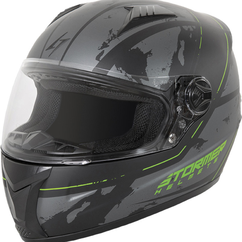 Capacete Integral SWIFT SHADE Preto / Verde Metal Mate Stormer