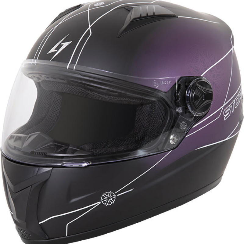 Capacete Integral SWIFT FLORA Preto / Fuchsia Metal Mate Stormer