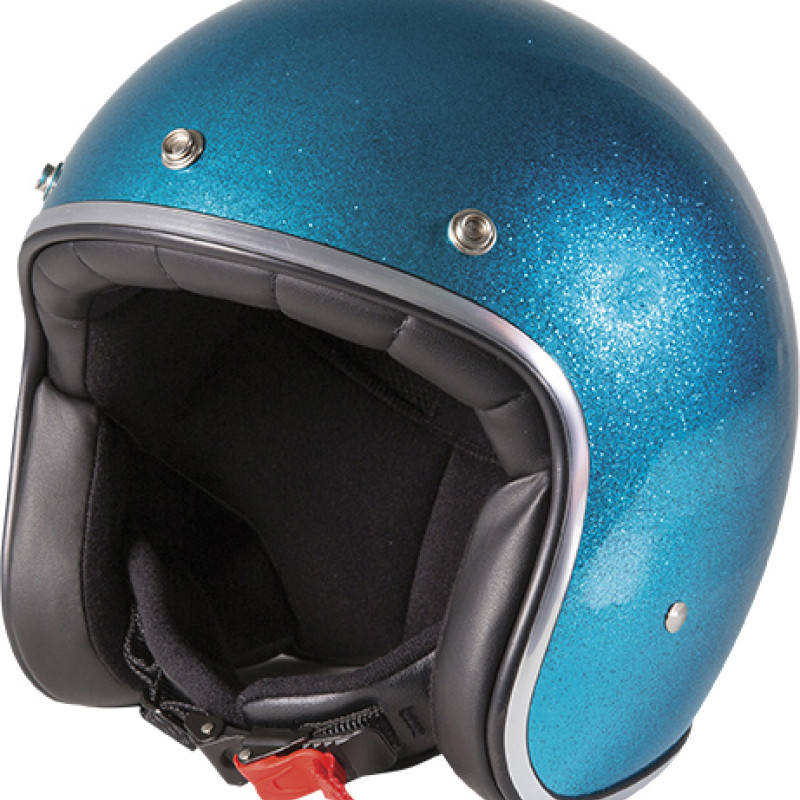 Capacete Vintage PEARL GLITTER Turquesa Stormer