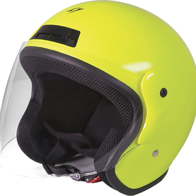 Capacete Jet SUN SOLID Amarelo Neon Stormer