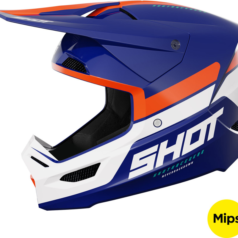 Capacete RACE IRON Azul/Laranja Brilhante Shot