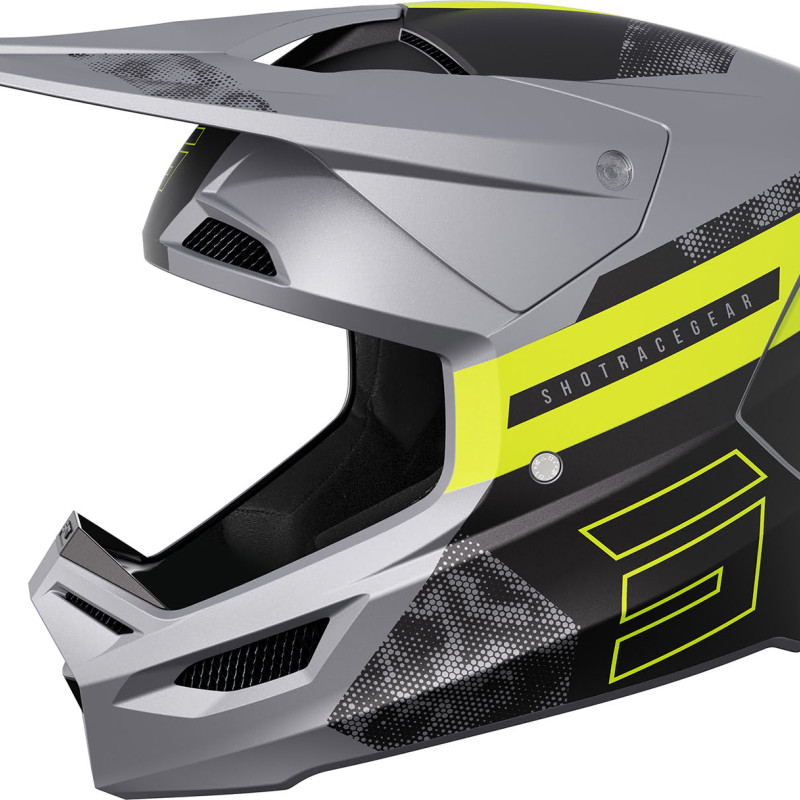 Capacete FURIOUS PATROL Cinza/Amarelo Neon Mate Shot