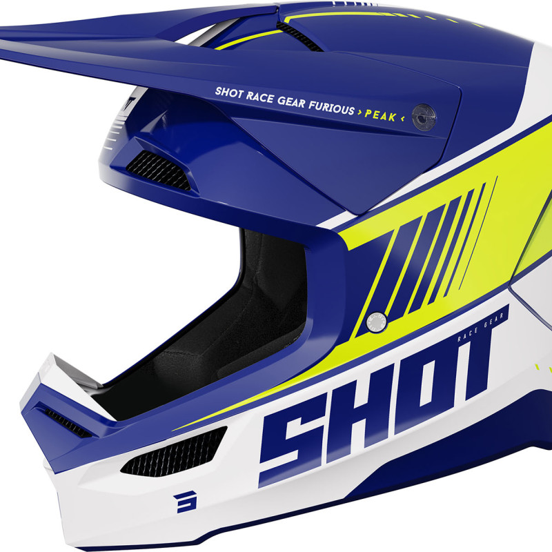 Capacete FURIOUS PEAK Azul/Amarelo Neon Brilhante Shot