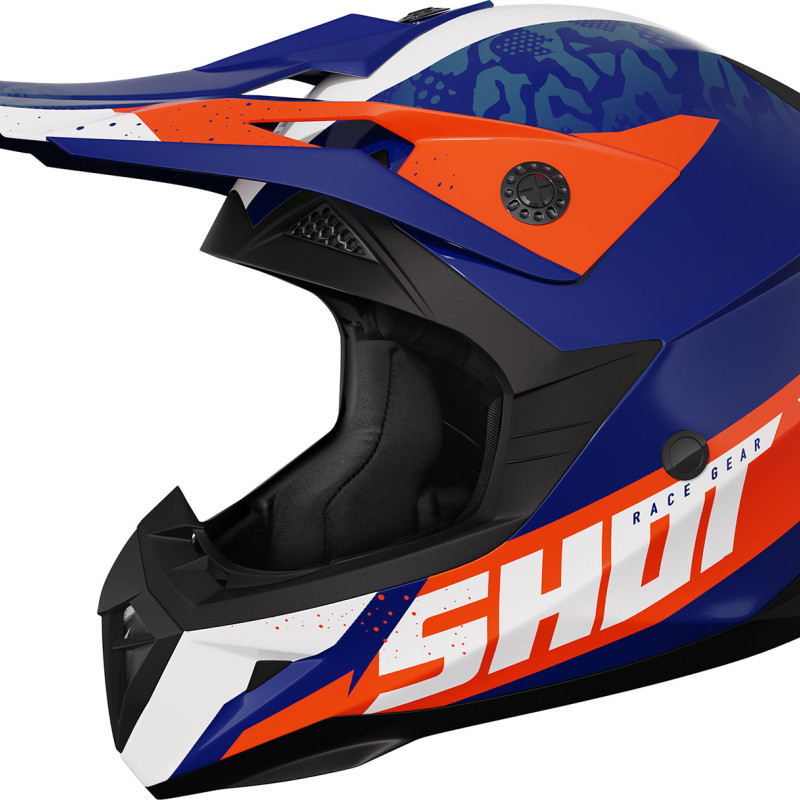 Capacete PULSE AIRFIT Azul/Branco/Laranja Brilhante Shot