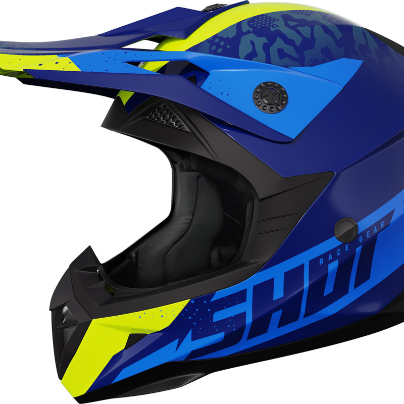 Capacete PULSE AIRFIT Azul/Amarelo Neon Brilhante Shot