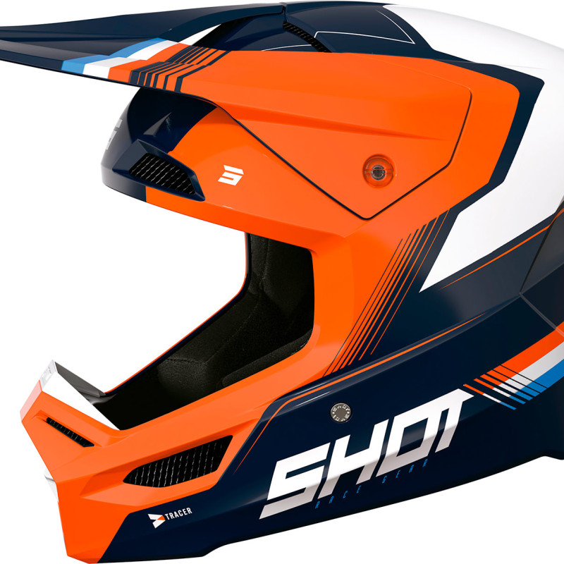 Capacete RACE TRACER Laranja Neon Brilho Shot