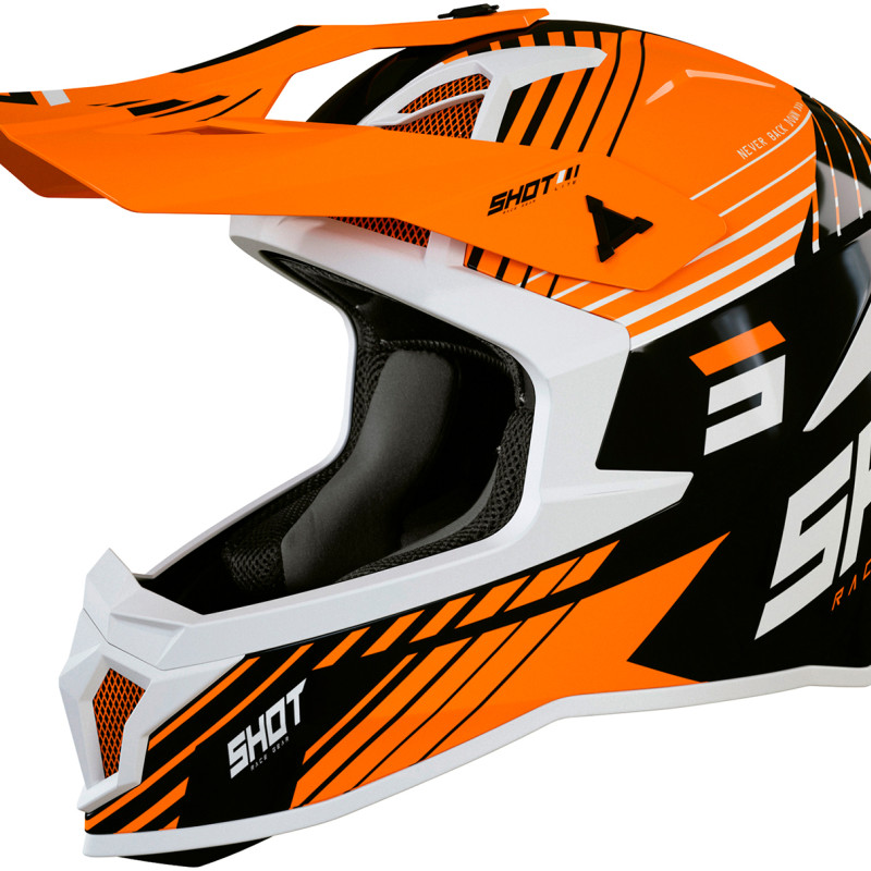 Capacete LITE FURY Preto/Laranja Neon Brilho Shot