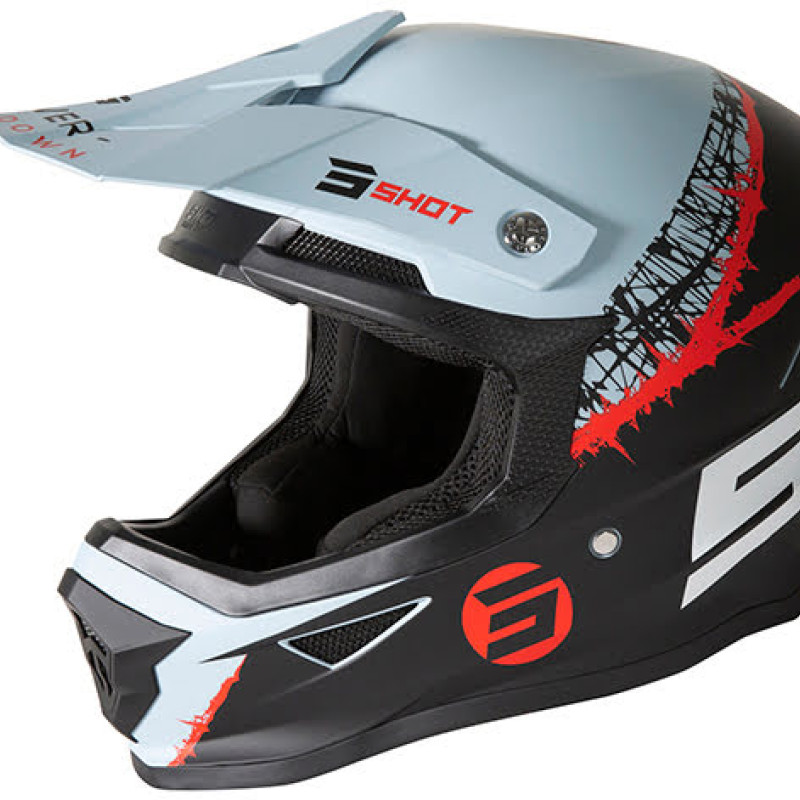 Capacete FURIOUS STORM Preto/Cinza/Vermelho mate Shot