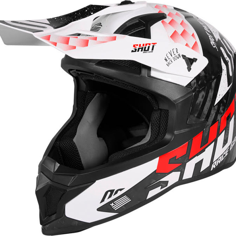 Capacete LITE CARBON RUSH Carbono/Preto/Vermelho brilho Shot