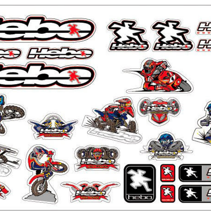 Folha Kit Autocolantes Hebo Racing 500x340mm