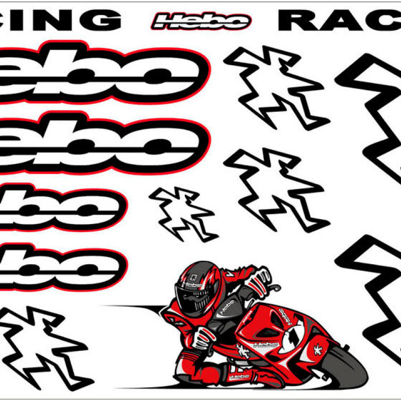 Folha Kit Autocolantes Racing Hebo Merchadising 08