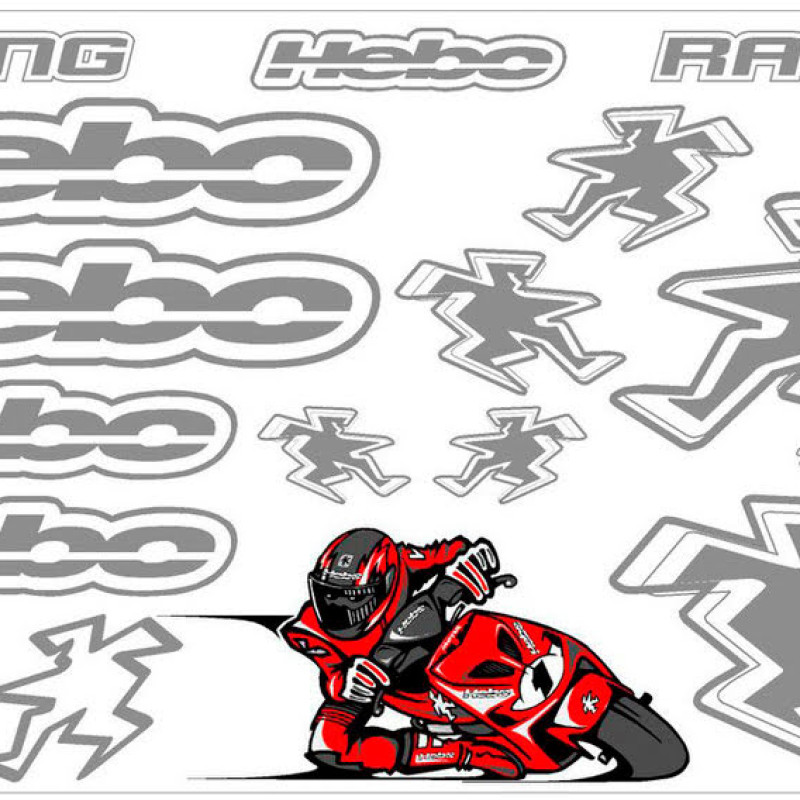 Folha Kit Autocolantes Racing Hebo Merchadising 08