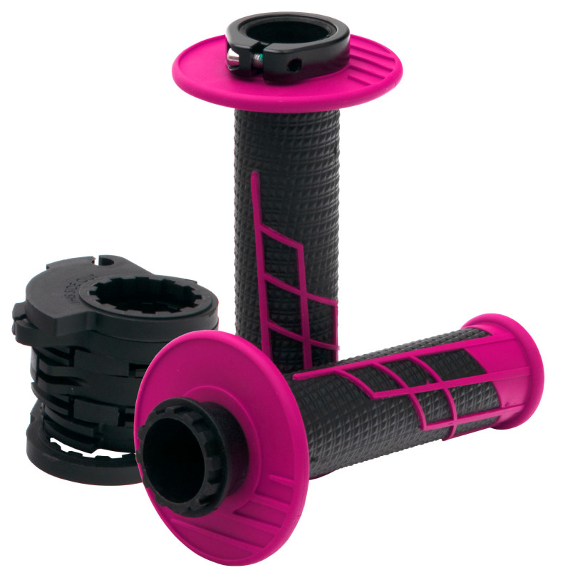 Punhos Protaper Clamp-on 1/2 Waffle Neon Rosa/preto