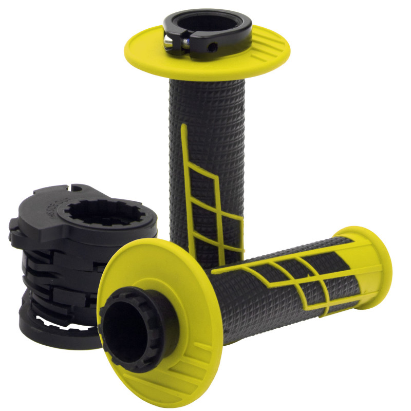 Punhos Protaper Clamp-on 1/2 Waffle Neon Amarelo/preto