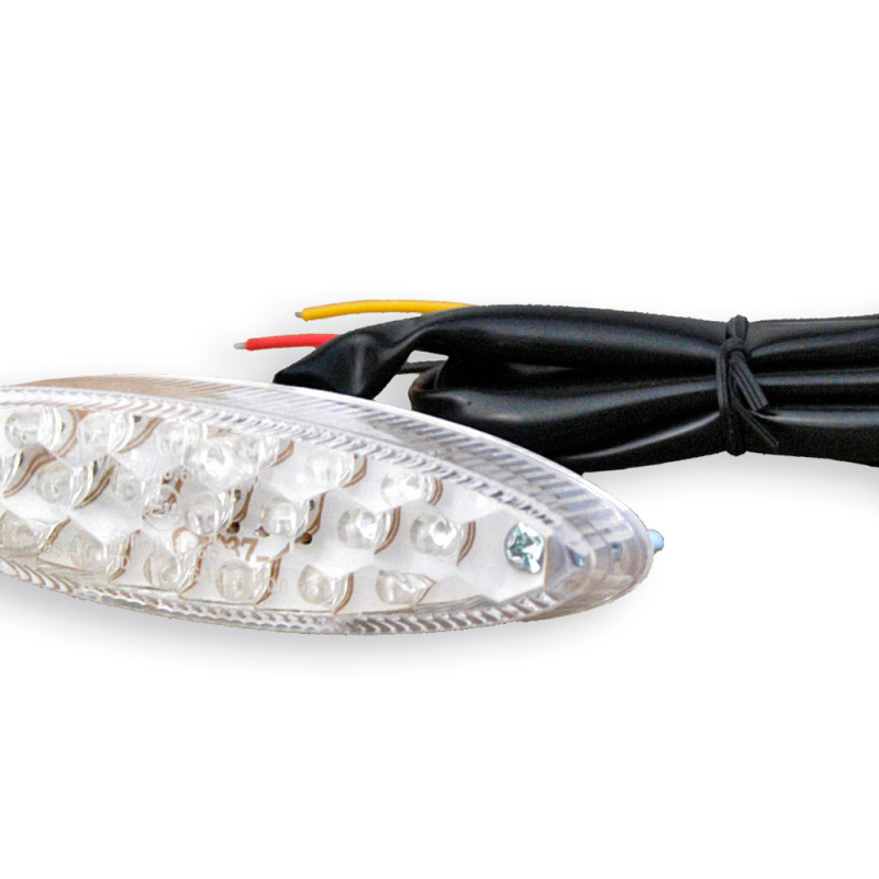 Farolim Leds Oval Vidro Transparente Racepro