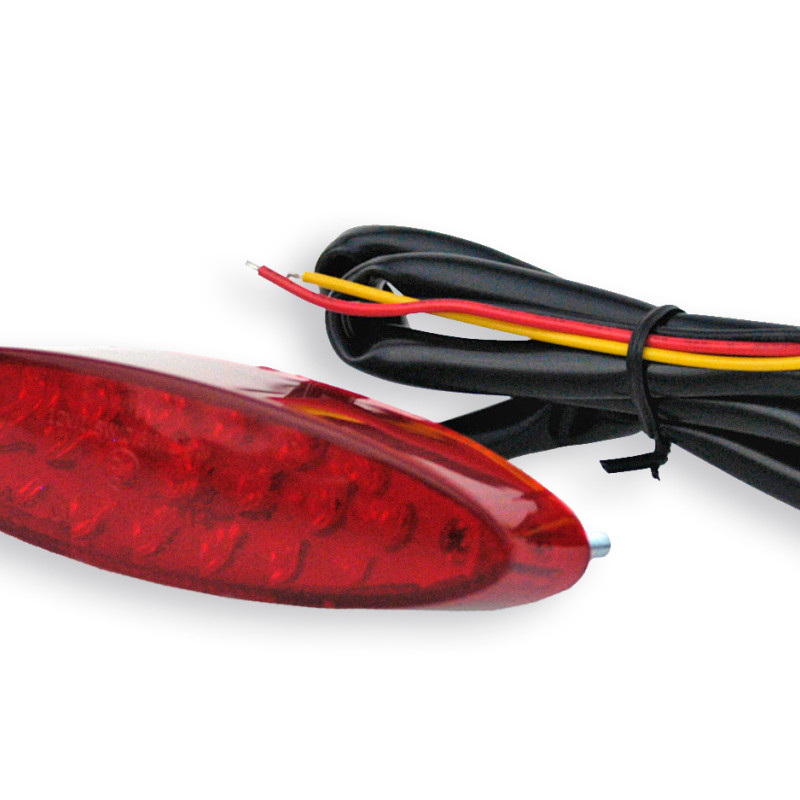 Farolim Leds Oval Vidro Vermelho Racepro