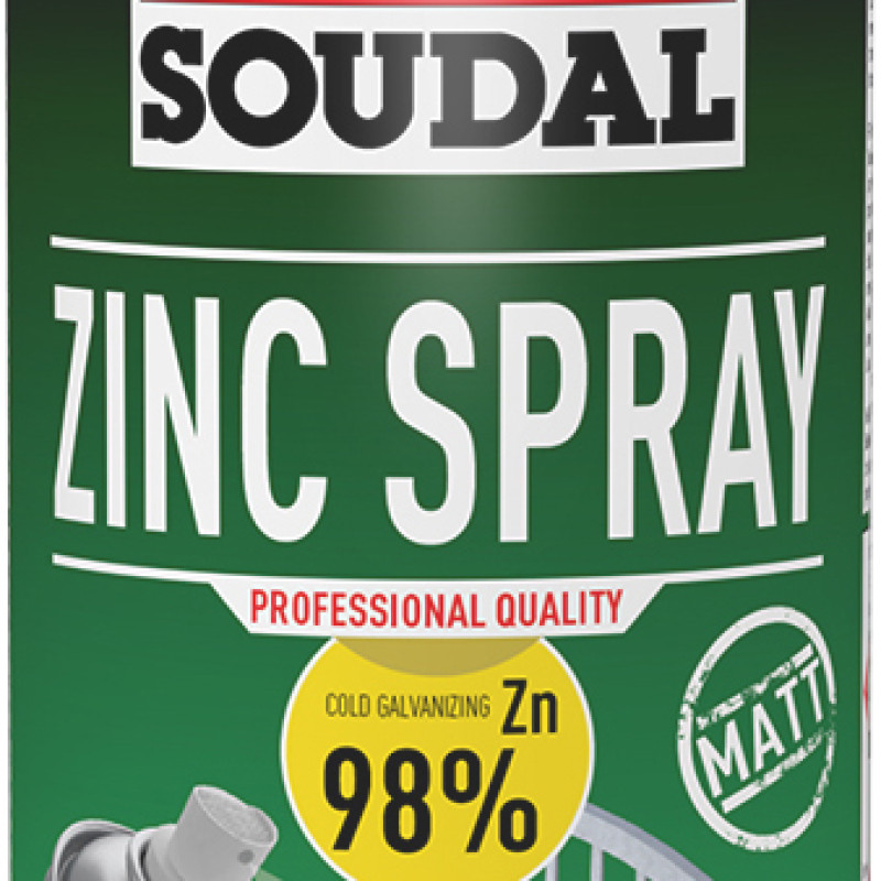 Spray de Zinco Mate Escuro Premium 98% Soudal