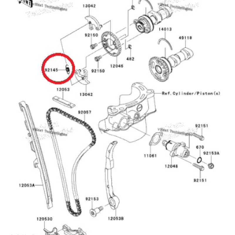 Mola para Arvore de Cams 92145-0541 Original Kawasaki Kfx 450