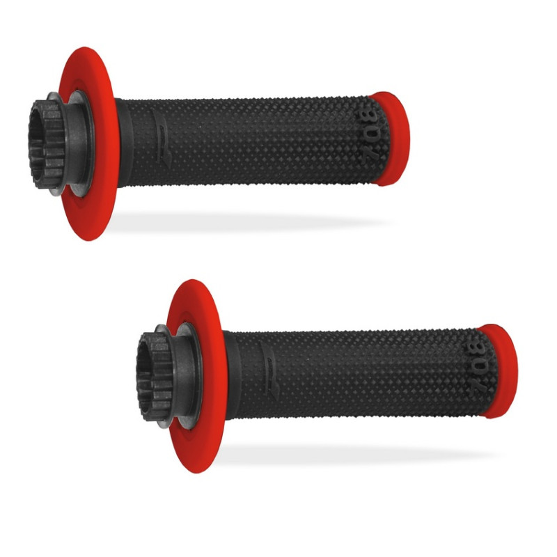 Punhos Pro Grip 708 Lock On  Mx Preto / Vermelho