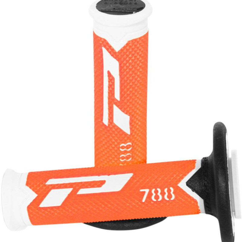 Punhos Pro Grip 788 Triple Density Branco / Laranja Fluo