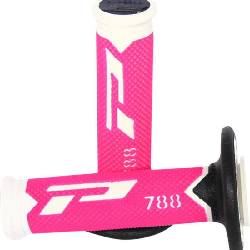 Punhos Pro Grip 788 Triple Density Branco / Rosa Fluo