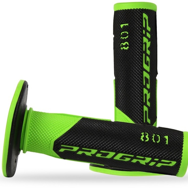 Punhos Pro Grip 801 Mx Double Density Preto / Verde Fluo