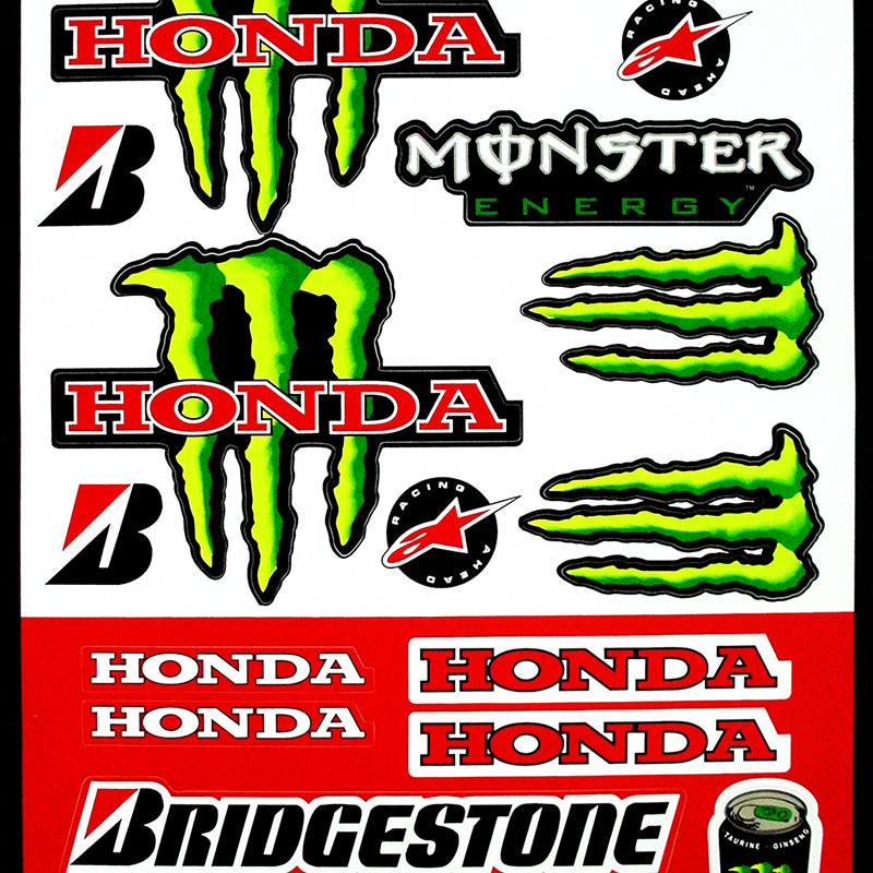 Folha Autocolantes Monster Honda