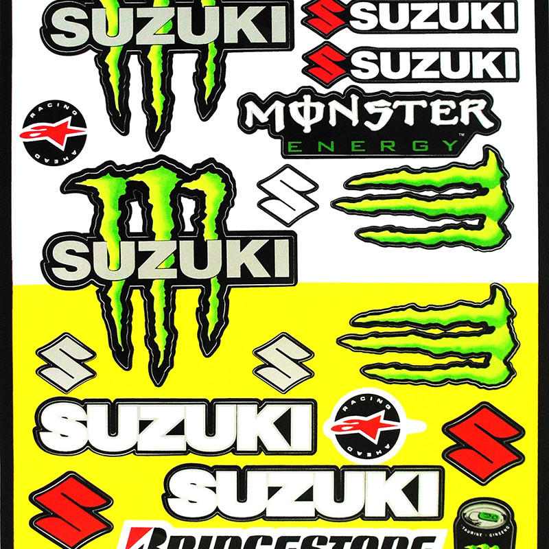 Folha Autocolantes Monster Suzuki