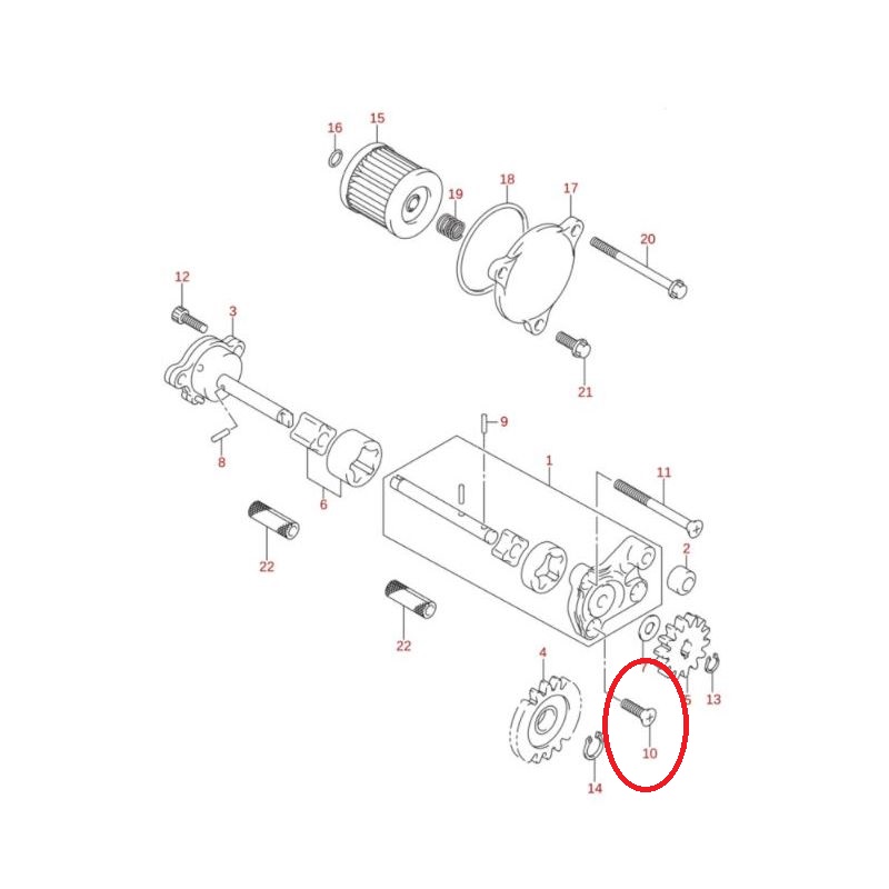 Parafuso Bomba Oleo 02122-0620B Original Suzuki Ltr 450 