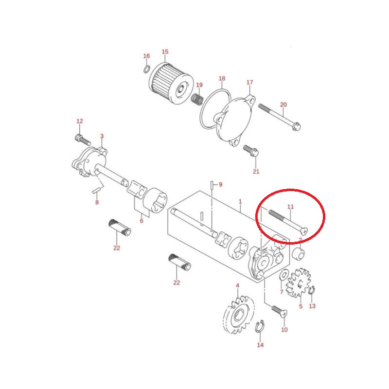 Parafuso Bomba Oleo 02122-0665B Original Suzuki Ltr 450 