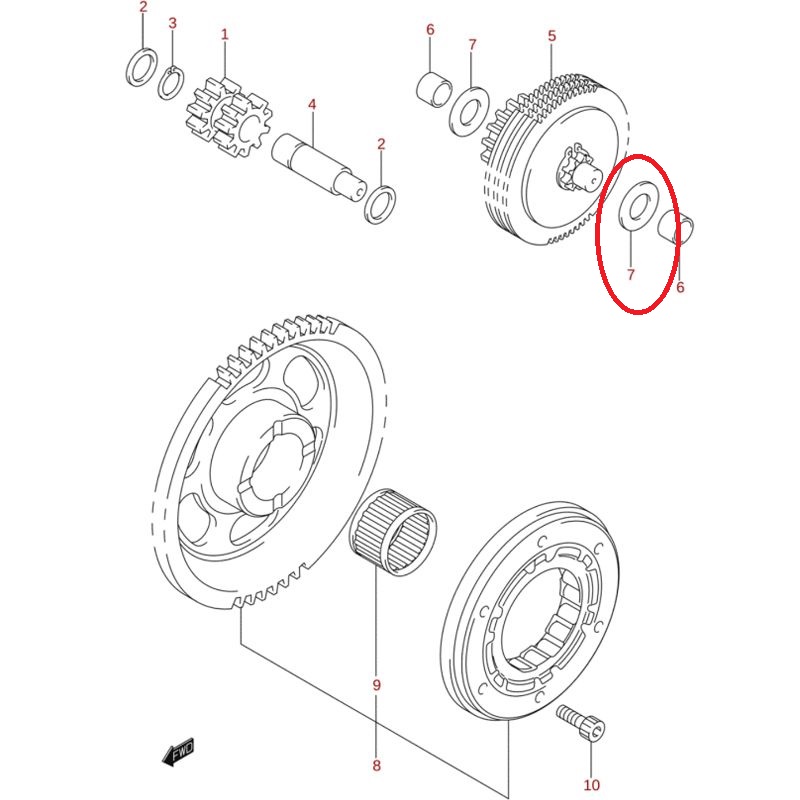 Anilha Embreagem Motor Arranque 08211-10221 Original Suzuki Ltr 450