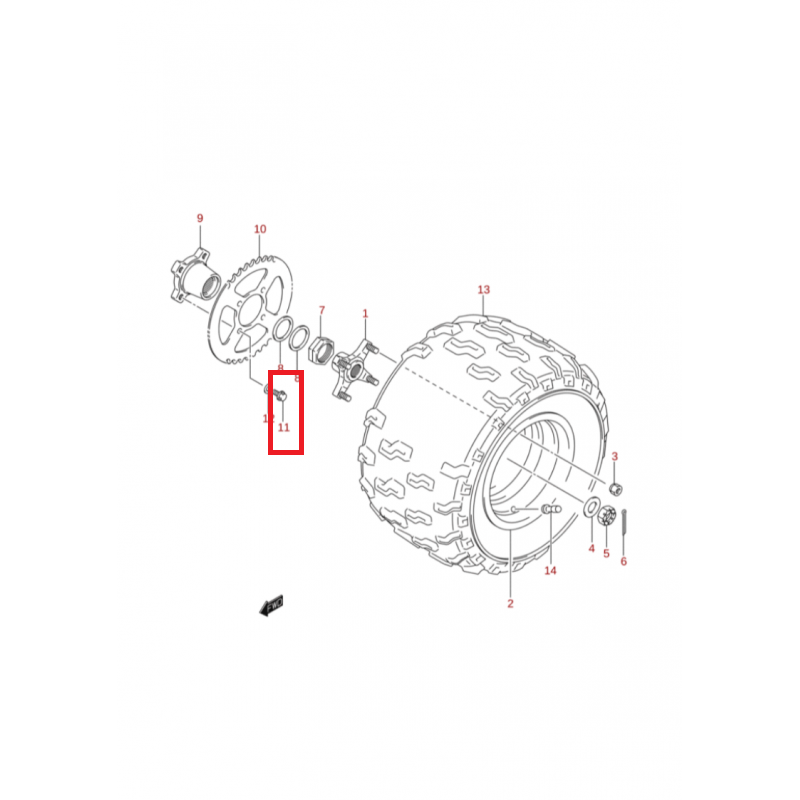 Parafuso de Cremalheira Original 09103-10354 Suzuki Ltz 400