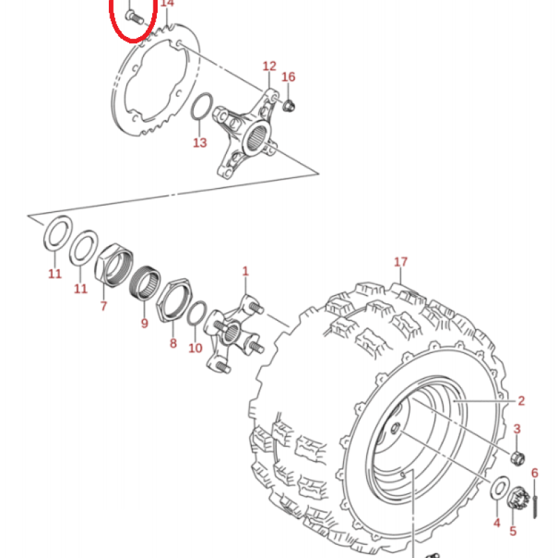 Parafuso de Cremalheira Original 09120-10001 Suzuki Ltr 450