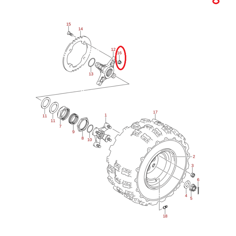 Porca de Cremalheira Original 09159-10115 Suzuki Ltr 450