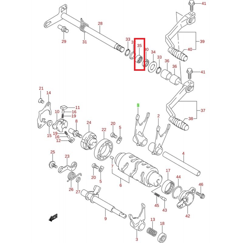 Rolamento de Agulhas para Caixa Velocidades 09263-14027 Suzuki Ltz 400 K9