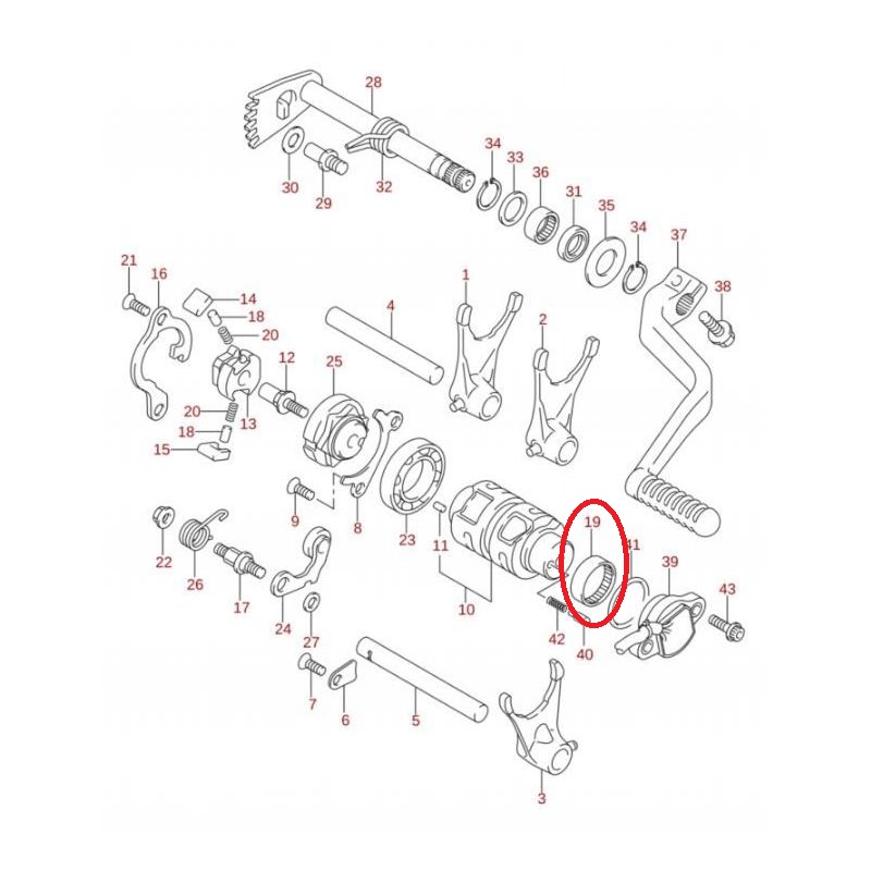 Rolamento Transmissão 09263-25018 Original Suzuki Ltr 450