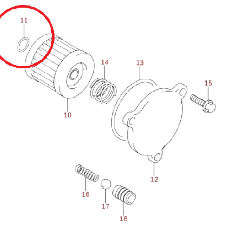 O-Ring / Junta Tórica Filtro Óleo 09280-13004 Suzuki Ltz 400 k9