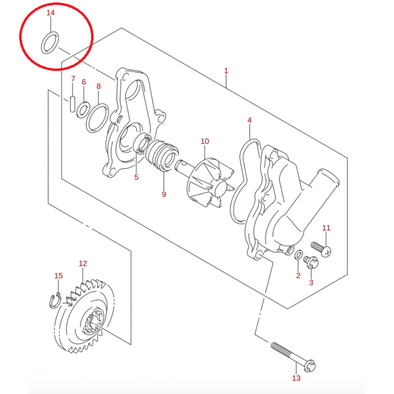 O-Ring / Junta Tórica 09280-22001 Bomba Agua Suzuki Ltr 450