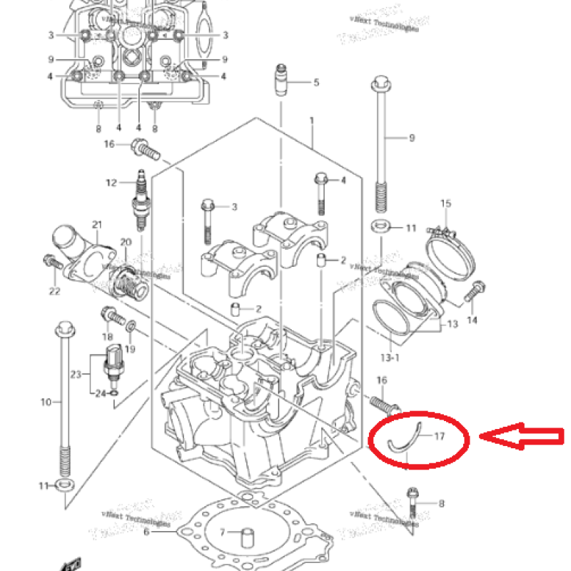 Meia Lua do Rolamento Arvore de Cams Original 12749-35G01 Suzuki Ltr 450 