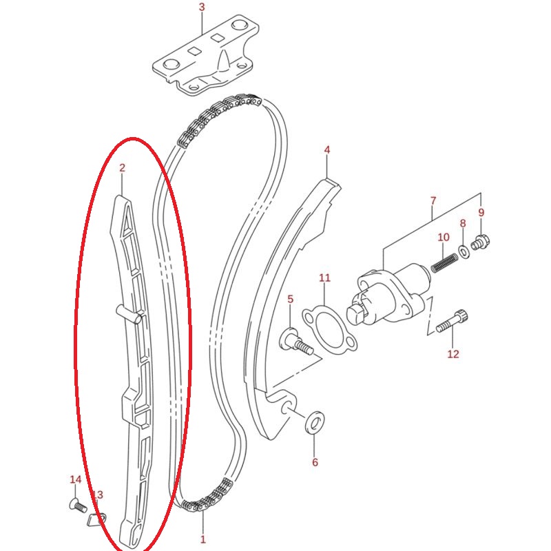 Guia Corrente Distribuição Original 12771-29F00 Suzuki Ltz 400